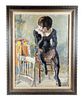 19th C. Oil On Canavas of Seated Woman Signed K. Davis