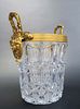 French Baccarat Style Bronze Figural Mounted Crystal Ice Bucket
