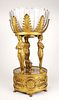 19th C. French Bronze & Crystal Figural Centerpiece