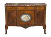 Late 19th C. Louis XVI Style Ormolu mounted Marble top Commode