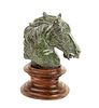 Carved Stone Figure of Horse on Wooden Base