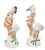 * A Pair of Porcelain Ornithological Figures Height 11 7/8 inches.