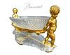 19th C. French Figural Bronze & Crystal Baccarat  Centerpiece