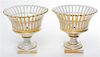 * A Pair of Paris Porcelain Footed Bowls Height 8 1/2 inches.