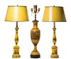 * A Group of Painted Lamps Height of tallest 36 inches.