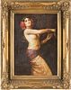 ETIENNE Act. Orientalist Oil on Canvas of Dancer, C. 1900