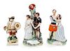 * Three Staffordshire Pottery Figures Height of first 11 5/8 inches.