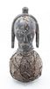 * An Ethnographic Carved Wood and Metal Figure Height 19 3/4 inches.