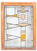 * Three Arts and Crafts Leaded Glass Windows Length of longest 27 1/4 inches.