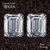 4.02 carat diamond pair Emerald cut Diamond GIA Graded 1) 2.01 ct, Color I, VVS2 2) 2.01 ct, Color H, VS1. Appraised Value: $107,000 