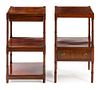 * Two Regency Style Mahogany Side Tables Height 27 x width 16 x depth 16 inches.