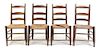 * Four American Ladder Back Side Chairs Height 35 1/2 inches.