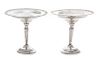 * A Pair of American Silver Compotes Height 6 1/2 inches.