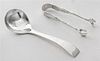 * Two American Silver Articles, , comprising a cream ladle, Portland Blanchard, Burbank, CA and sugar tongs, Towle Silversmiths,