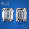 4.02 carat diamond pair Emerald cut Diamond GIA Graded 1) 2.01 ct, Color I, VS1 2) 2.01 ct, Color I, VS2. Appraised Value: $85,400 