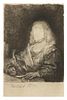 After Rembrandt van Rijn, (Dutch, 1606-1669), Man at a Desk Wearing a Cross