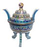 * A Large Chinese Cloisonne Censer. Height 24 1/2 inches.