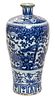 A Blue and White Porcelain Meiping Height 12 1/2 inches.