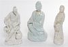 Three Blanc de Chine Porcelain Figures Height of tallest 10 3/4 inches.