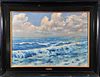 SEASCAPE PAINTING WITH SKY OIL PAINTING