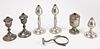 Lot of 6 Pewter Whale Oil Lamps