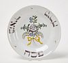 Antique Delft Charger with Hebrew Writing