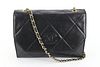 CHANEL RARE VINTAGE BLACK QUILTED LAMBSKIN 19 FLAP CROSSBODY