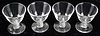 set of four signed Steuben crystal air twist swirl stemmed cocktail glasses 3.5" x 3.25"