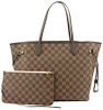 LOUIS VUITTON DAMIER EBENE BALLERINE NEVERFULL MM TOTE BAG WITH POUCH
