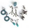 4 pairs of SW Navajo silver earrings & ring w/ turquoise stone