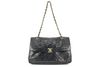 CHANEL RARE QUILTED BLACK LAMBSKIN LIMITED CC CLASSIC CHAIN FLAP BAG