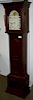 Grandfather clock, Howard Miller cherry case, moon phase brass works, early style. 82½"h.