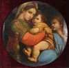 UNSIGNED. Oil on Canvas. Madonna & Two Children.