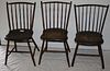 3 matching rod-back Windsor side chairs