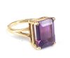 14k ladies ring with emerald cut amethyst 12mm x 9mm x 6mm. Ring size 8.