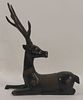Chinese Bronze Resting Stag.