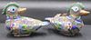 SILVER. Pair of Chinese? Silver Enamel Decorated