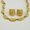 Retro 14 Karat Yellow Gold Necklace and Earring Suite, en suite with the previous lot.