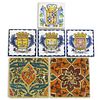 Lot of 6 Antique Majolica Pottery Tiles.