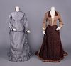 TWO SILK DAY DRESSES, 1880s