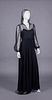 HOODED BLACK LACE EVENING DRESS, 1940s