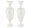 ATTRIBUTED TO BACCARAT, A PAIR OF LARGE 19TH CENTURY FRENCH OPALINE GLASS VASES