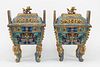 Pair of Chinese Cloisonne Temple Sized Censers
