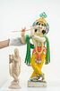 Grp: 2 Indian Krishna Polychrome Carvings