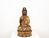 Chinese Polychrome Guanyin Wood Carving