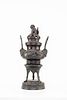 Japanese Bronze Censer with Foo Dog Finial