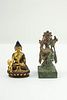 Grp: 2 Small Bronze Buddha Figures