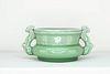 Japanese Celadon Glazed Studio Pottery Vase