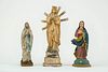 Grp: 3 Carved Wood Christian Statues