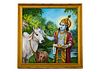 Surinder Singh Mixed Media Painting of Krishna